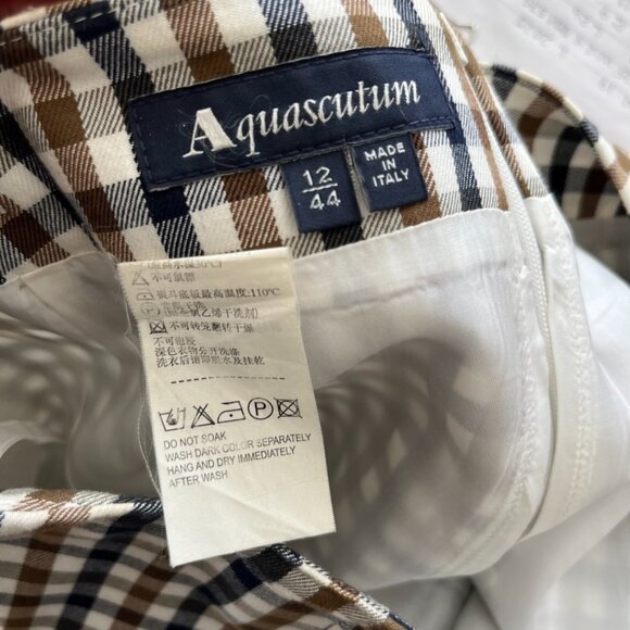 Aquascutum London Plaid Gingham Pencil Skirt Straight - Picture 6 of 8